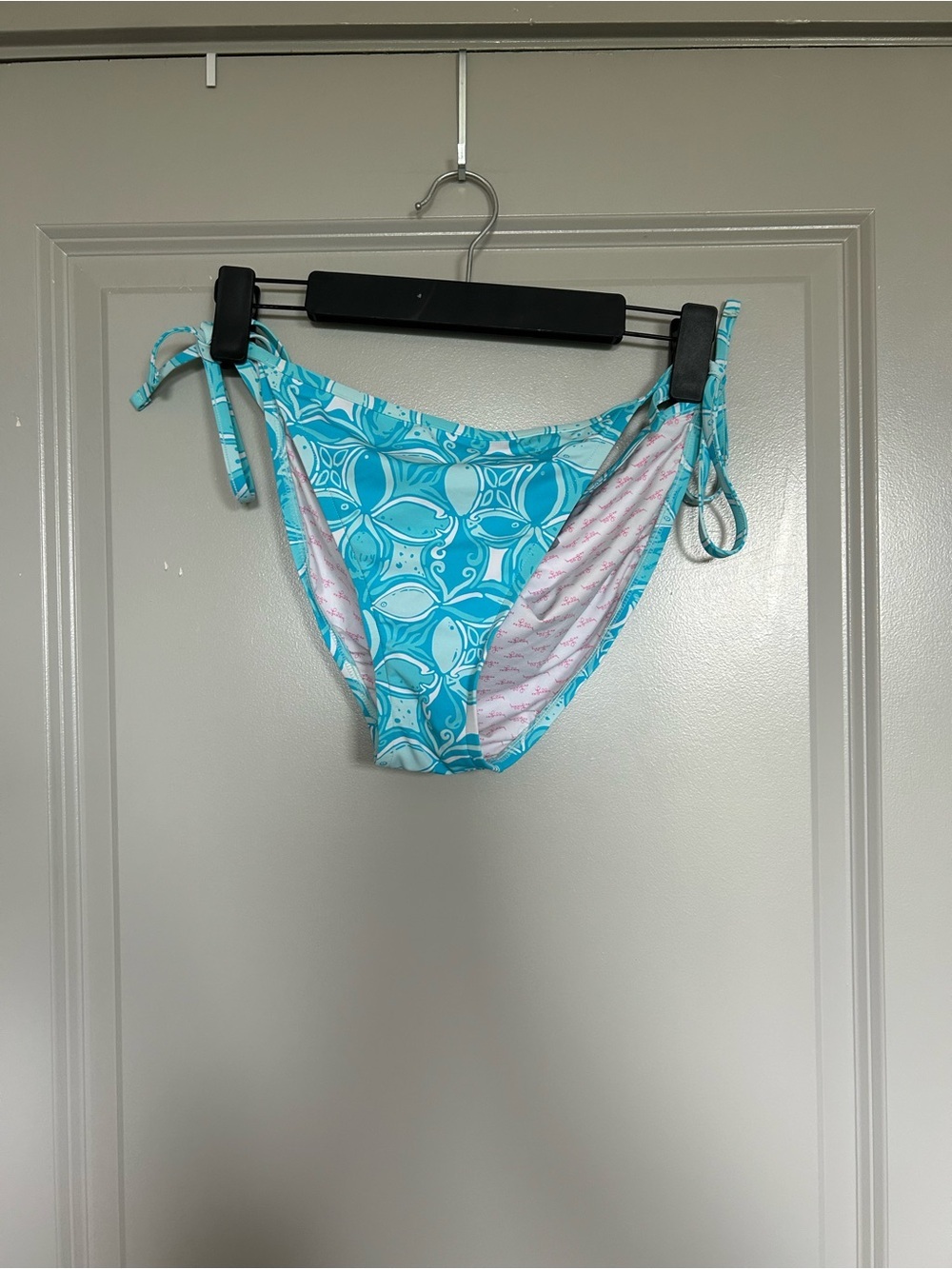 Lilly Pulitzer Cheeky Turquoise & White Patterned Swim Bottoms